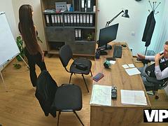 Horny Loan Officer Office Tryst Escalates to Hardcore Pounding as Sluts Get Drenched in Sticky Cum