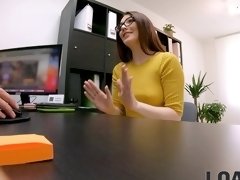 Hardcore fucking on the table during job interview for Mia Evans