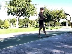 Sexy amateur teen reveals her kinky side in a public park