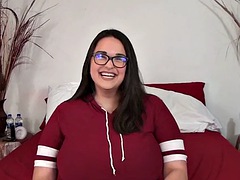 Casting Gem - Desperate busty amateur with sexy glasses