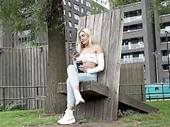 Tanned blonde cam fucked in series of merciless hardcore