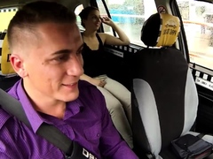 Stacked brunette milf has a wild affair with a taxi driver