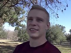 Blonde teen gay guy picked up and fucked in a public park