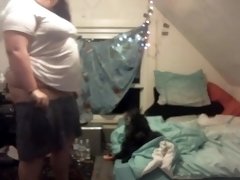 fat white girl buttcrack cleaning and making bed