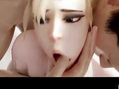 Hot blonde busty 3D Overwatch hero, getting her pussy smashed hard