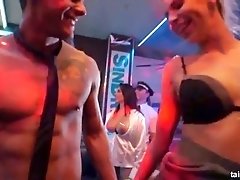 Clubber sinfully gets fucked in public