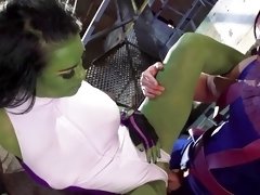 She Hulk Chyna moans with pleasure while getting fucked hard