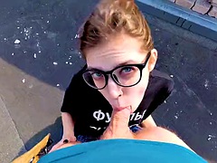 Outdoor high rise fuck - flash natural tits