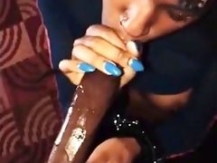Amateur caramel girl offers a hung black stud a deep blowjob