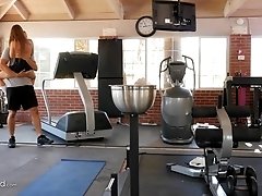 Pretty chick Lilly Ford gets her wet pussy plowed in the gym