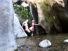 Sultry mom rammed doggystyle and creampied in the outdoors
