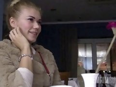 cutie gets interviewed while at a café about dirty topics