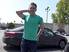 Blue eyed cute blonde gay teen sucks his boyfriend in a car